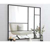 Miroir industriel déstructuré en métal - L. 150 x H. 130 cm - Noir - MALDONIA