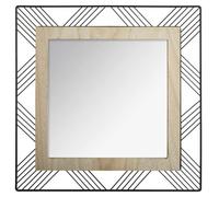 Atmosphera - Miroir Joe - métal et Bois - Noir - 45x45 cm