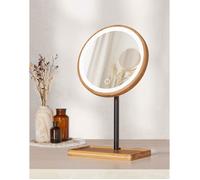 Lanaform Miroir grossissant LED bambou – x3 rechargeable, 3 intensités, teintes variables, marron