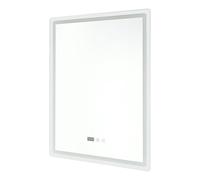 Miroir LED anti-buée réglable de salle de bain 60 x 80 cm, 3 couleurs de lumière (blanc chaud/blanc froid/lumière du jour), éclairage, interrupteur tactile, IP44