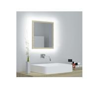 Vidaxl Miroir Led De Salle De Bain Chêne Sonoma 40x8,5x37 Cm Aggloméré