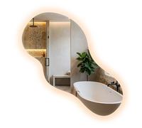 Miroir LED forme organique asymétrique salle de bain sans Cadre Lumière chaude 45x90 Tulup