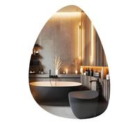Miroir LED forme organique asymétrique salle de bain sans Cadre Lumière chaude 57x80 DecorTapis