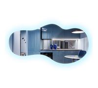 Miroir LED organique salle de bain de forme irrégulière sans Cadre Lumière froide 45x90 Tulup
