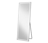 Miroir LED Plein Pied 160x50cm avec Éclairage Tactile Dimmable, 3 Températures, Verre Trempé
