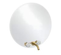 Miroir LED rond 3 trous + mélangeur lavabo encastré 3 trous JACOB DELAFON Grands Boulevards marbre envoûtant et laiton brossé