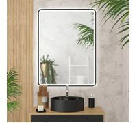 Miroir LED salle de bain et contour noir - 100x70cm - GO BLACK LED