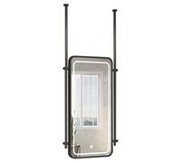Miroir LED Suspendu Au Plafond, Miroir Rectangulaire À Fixation Plafonnier, Miroirs De Salle De Bain Suspendu avec Éclairage LED, pour La Décoration D'hôtels Et D'appartements(Black,60x90cm)