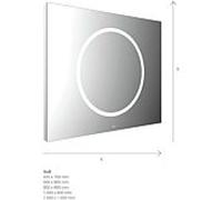 Emco Mi 240 LED miroir lumineux 106080008000100 800 x 800 mm, avec une découpe lumineuse ronde