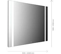 Emco Mi 500 LED miroir lumineux 110090009060100 900 x 906 mm, avec 2 découpes de lumière continue à gauche et à droite