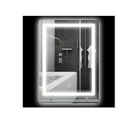 Miroir lumineux LED mural de salle de bain kleankin avec étagère intégrée 3 couleurs luminosité réglable interrupteur tactile