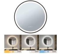 Miroir lumineux LED Mirra IP44 White Switch 750lm 230V 11,5W gradable Noir#Miroir Noir