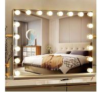Miroir Lumineux Maquillage Hollywood, Miroir Lumineux Contrôle Tactile, Luminosité Réglable, 18 Ampoules LED 80 x 60 cm