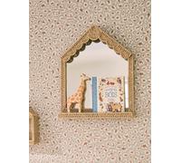 Miroir maison en corde de papier beige TU