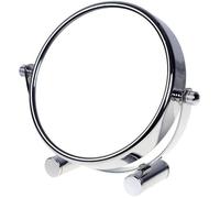 Miroir Maquillage Grossissement x10, 5 inch Compact Miroir Cosmétique sur Pied, Chrome, Ø 12,5 cm, 100% orientable sur 360