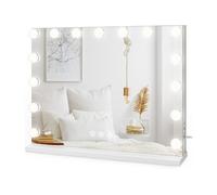 Miroir Maquillage Hollywood - 15 Ampoules LED, Lumineux 3 Modes, Luminosité Réglable, Contrôle Tactile, Port USB, Miroir Coiffeuse sur Table/sur Mur