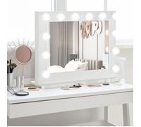 Miroir maquillage - HOMCOM - hollywood lumineux LED tactile 12 LED réglable mémoire - verre - 80x60cm - blanc