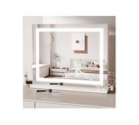 Miroir Maquillage Lumineux 58 x 48cm, Miroir Hollywood LED Bluetooth avec Contrôle Tactile, 3 Modes Luminosité, pour Table et Mur, Type C et USB -