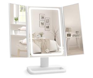 Miroir Maquillage Lumineux Coiffeuse Grossissant 1X/2X/3X - Miroir sur Pied LED - Lumière Eclairant - Makeup Bureau Cosmétique