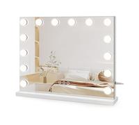 Miroir Maquillage Lumineux Hollywood - 14 Ampoules LED, Miroir Coiffeuse avec Contrôle Tactile, 3 Modes Luminosité Réglable 50 x 42 cm - Blanc