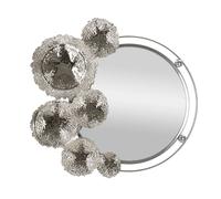 Miroir mural rond Métal 85cm Argent