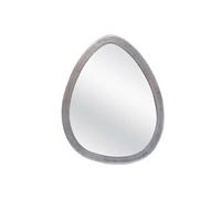 Miroir métal œuf argent 63 x 52 cm