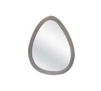 Miroir métal œuf argent 78 x 62 cm