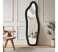 Miroir mural, 140 x 45 cm, miroir asymétrique, forme organique, moderne, sur pied, miroir de sol bombé, miroir mural décoratif pour salon, chambre à coucher, entrée