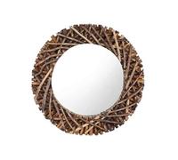 vidaXL Miroir mural 60 cm Teck Rond