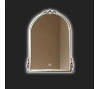 Miroir mural antique à intensité variable avec lumières LED, miroir d'accentuation arqué 3 couleurs pour maquillage, miroir suspendu rétroéclairé pour salle de bain, design français