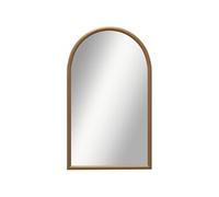 Miroir mural arche - HOMCOM - 110 x 65 cm Cadre en bois, Miroir arqué pour le salon, la chambre, l'entrée, brun foncé