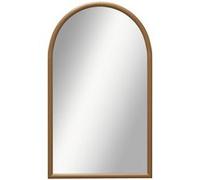 Miroir mural arche - HOMCOM - 110 x 65 cm Cadre en bois, Miroir arqué pour le salon, la chambre, l'entrée, brun foncé