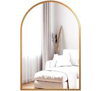 Miroir Mural Arche, Grand Miroir de Maquillage 50×75cm avec Cadre en Alliage d'Aluminium pour Entrée Chambre Salon Salle de Bain Or