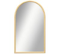 Miroir mural arche - HOMCOM - 110 x 65 cm Cadre en bois, Miroir arqué pour le salon, la chambre, l'entrée, bois naturel
