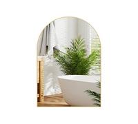 HomCom Miroir mural arqué 50 x 70 cm haute définition, cadre en alliage d'aluminium doré