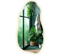 Miroir mural asymétrique au design contemporain avec éclairage LED neutre pour décoration raffinée 50 x 100 cm Tulup