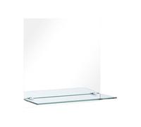 vidaXL Miroir mural avec étagère 30x30 cm Verre trempé Or G
