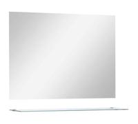 Miroir mural avec étagère - vidaxl - 80x60 cm - Verre trempé - Étagère 80x10 cm - Argent - Facile à monter