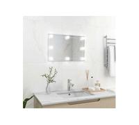 Miroir Mural avec Lampes LED Rectangulaire Miroir de Dressing Miroir de Maquillage Chambre à Coucher Salle de Bain 3078637