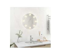 vidaXL Miroir mural avec lampes LED Rond Verre