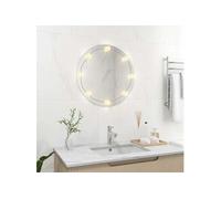Vidaxl Miroir Mural Avec Lampes Led Rond Verre Blanc