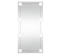 Miroir mural avec lumières LED 30 x 60 cm en verre rectangulaire, alimenté par USB, différents modes de couleur, idéal pour salle de bain, chambre à coucher, couloir et salon, éclairage mural moderne