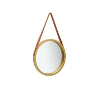 Miroir mural avec sangle 40 cm Doré 320361