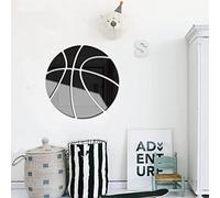 Miroir Mural Basketball Noir Miroir Adhesif Mural Acrylique Stickers Muraux DIY Amovible Decoration Murale Salon Miroir Autocollant 30cm