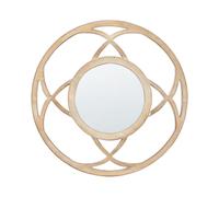 Miroir Mural Bois Clair en MDF 60 cm Pièce d'Accent Glamour Décorative Izta