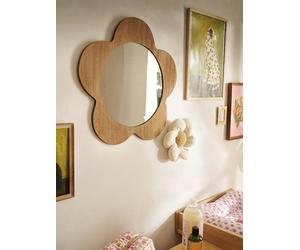 Miroir mural bois forme fleur bois TU
