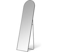 Miroir mural de forme arrondie - Fixation murale ou au sol - 149,9 cm x 40,6 cm x 1,4 cm - Noir