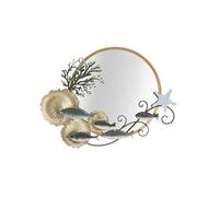 Miroir Mural Déco Coral rond en Métal 89x65cm Multicolore