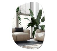Miroir mural décoratif DecorTapis à forme organique tendance, miroir design moderne pour intérieur contemporain - 78,5x57 cm