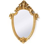 Miroir mural décoratif - PZCC - Bouclier - Doré - 30 x 22 cm - Style baroque rétro
